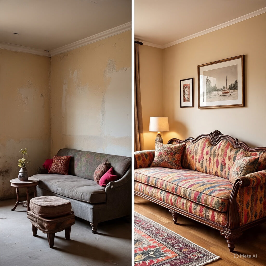 before after interior walls